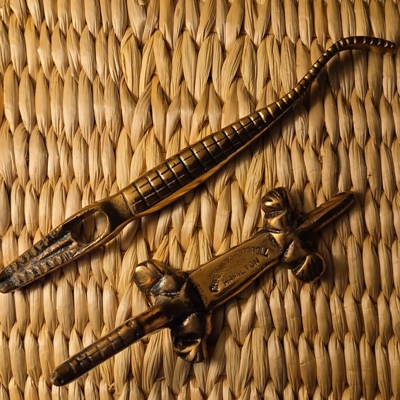 Vintage MCM Brass Alligator/Crocodile Nut Cracker - Picture 8 of 8